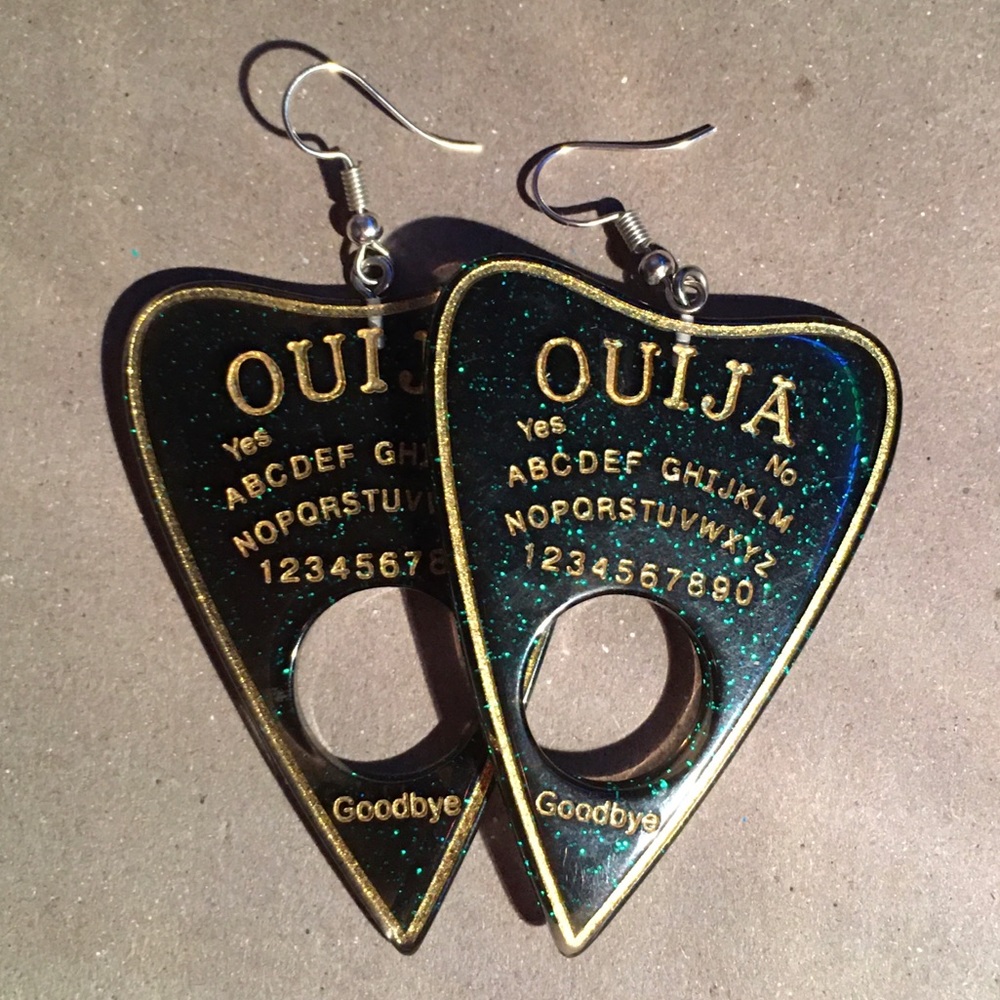 Ouija Planchette Resin Earrings